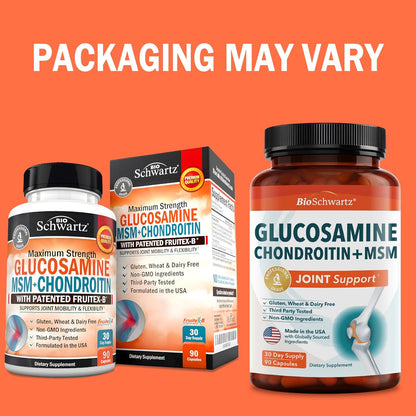 Glucosamine Chondroitin MSM Joint Support Supplement, 90 Capsules