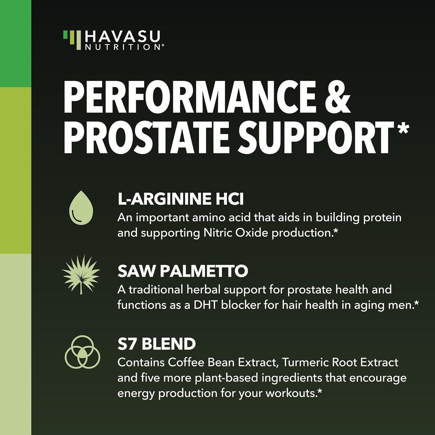 L-Arginine with Saw Palmetto for Men Capsules, Vegan, Non-GMO, 30 Servings | Vegan, Non-GMO Nitric Oxide and Prostate Health Supplements for Men, Endurance and Urinary Tract Function Support