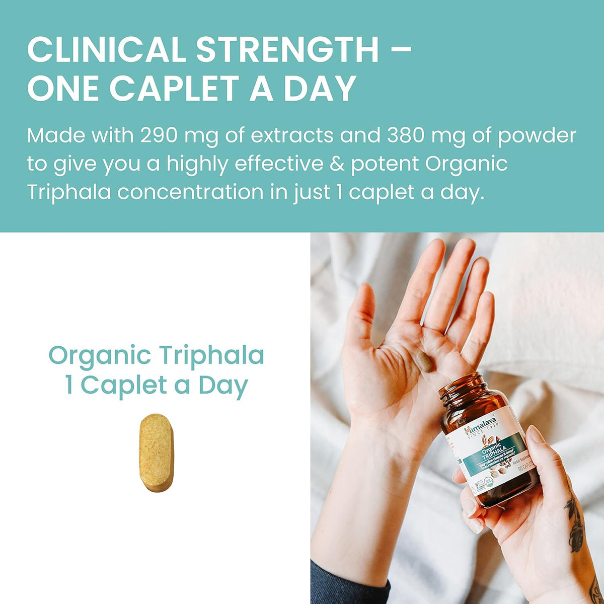 Himalaya USDA Organic Triphala Capsules, Colon Cleanse, 688 mg, 60 Caplets