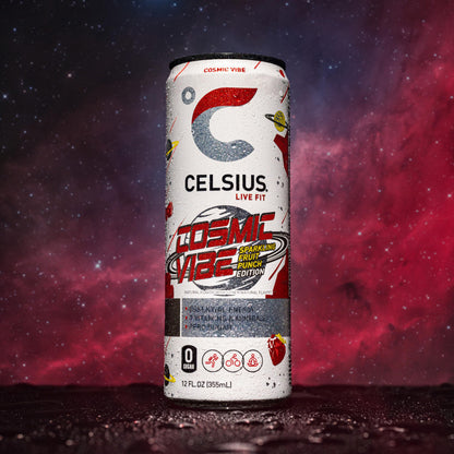 CELSIUS RETRO VIBE Sparkling Sherbet Slush, Sugar Free Energy Drink, 12 Fl Oz (Pack of 12)