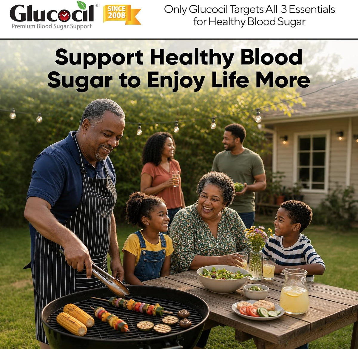 Glucocil – Vegetarian Capsules - Premium Blood Sugar Support - Supports the 3 Essentials for Healthy Blood Sugar - with Berberine, Proprietary Mulberry Leaf, and More