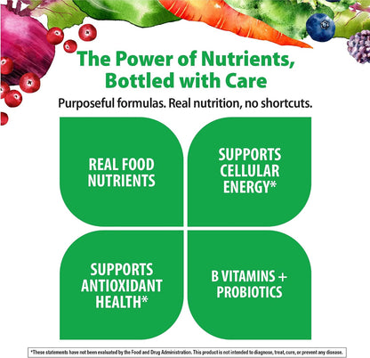 Rainbow Light Womens One + Multivitamin Gummies | 60 Count | Supports Cellular Energy & Antioxidant Health | Mixed Berry Flavor | with Real Food Nutrients, B Vitamins & Probiotics