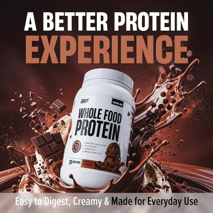Whole Food Protein Powder - 25g Protein per Scoop, Lactose Free Protein with Beef Isolate, Collagen, Pea, Brown Rice, Chicken & Egg Protein, 0G Sugar, Keto Friendly, Chocolate Ice Cream 25 Serv