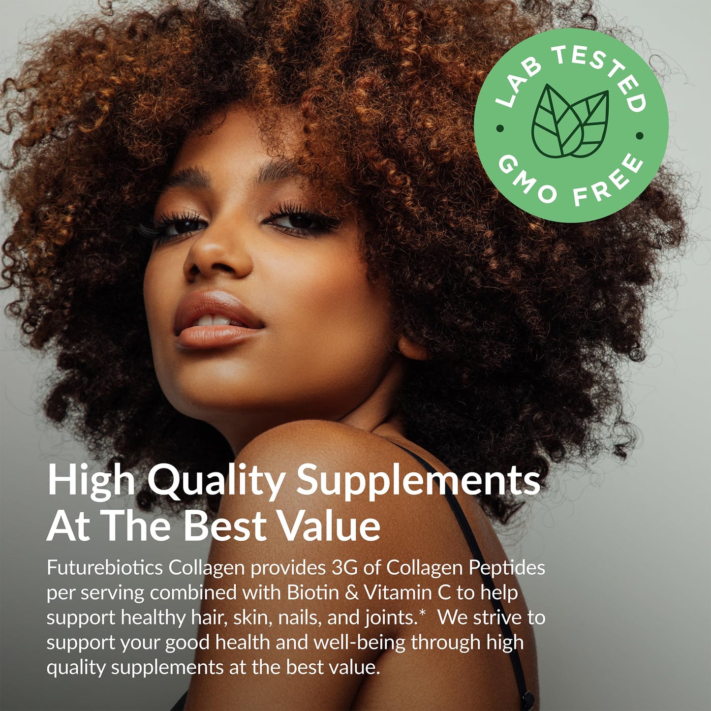 Futurebiotics Collagen Peptides with Biotin & Vitamin C Complex 3-in-1 Formula - for Hair, Skin & Nails Support, Non-GMO, 90 Tablets