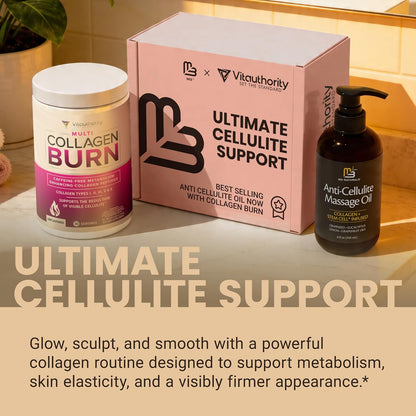 M3 Firming Massage Oil + Vitauthority Multi Collagen Burn Powder Bundle