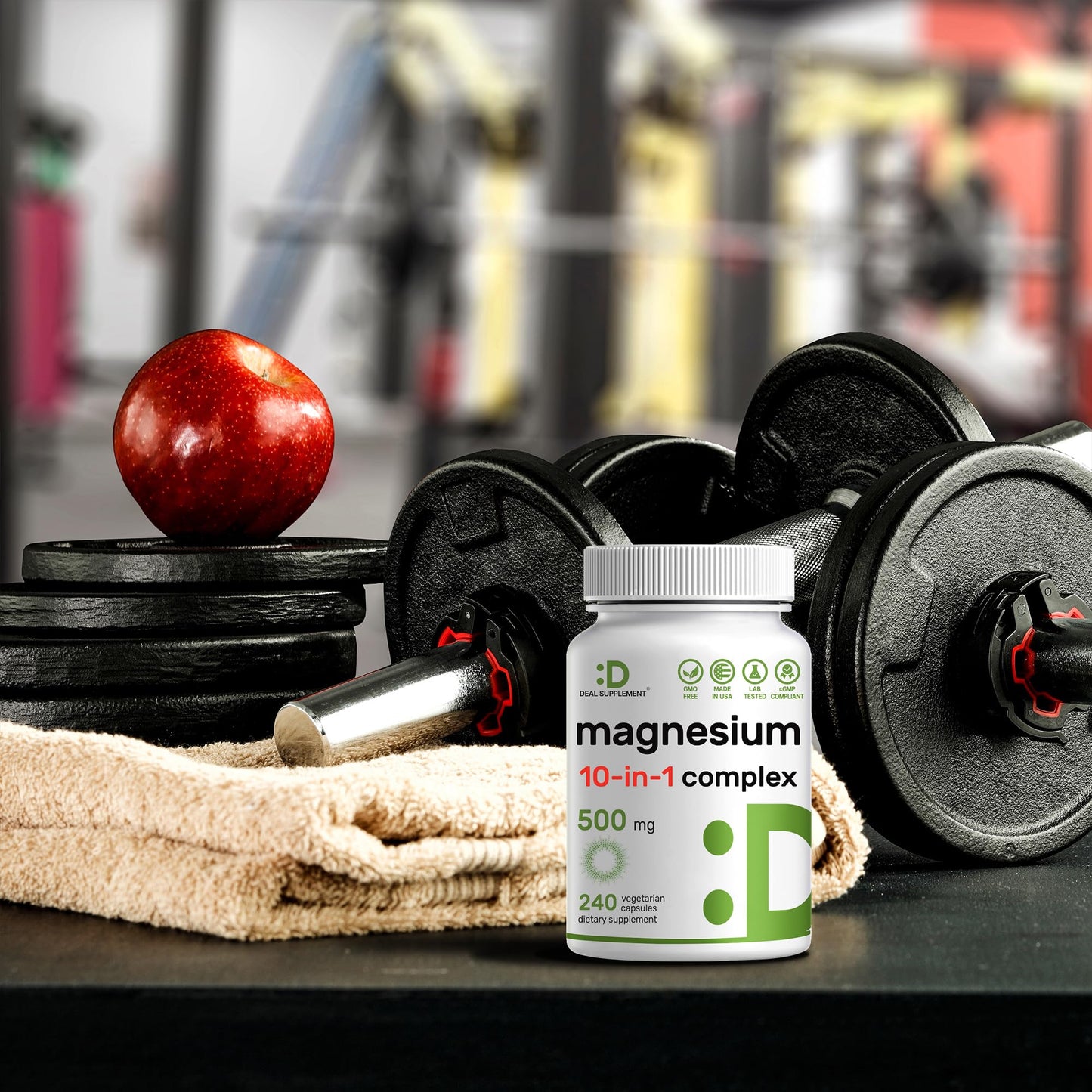 Magnesium Complex 500mg, 240 Veggie Capsules – 10-in-1 Glycinate, Citrate, Malate, Oxide, & More – 100% Chelated for Easy Absorption – Essential Mineral Supplement – Non-GMO