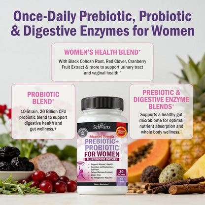 Prebiotics and Probiotics for Women - Gut, Vaginal & Immune Health Support