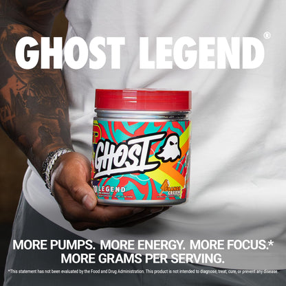 GHOST Legend Pre Workout Powder, Sonic Cherry Limeade - 30 Servings – Pre-Workout for Men & Women with Choline, L-Citrulline, & Beta Alanine for Energy & Focus