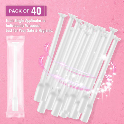 Nieteyrue (40 Packs) Disposable Vaginial Applicators Individually Wrapped Hygienic Fit