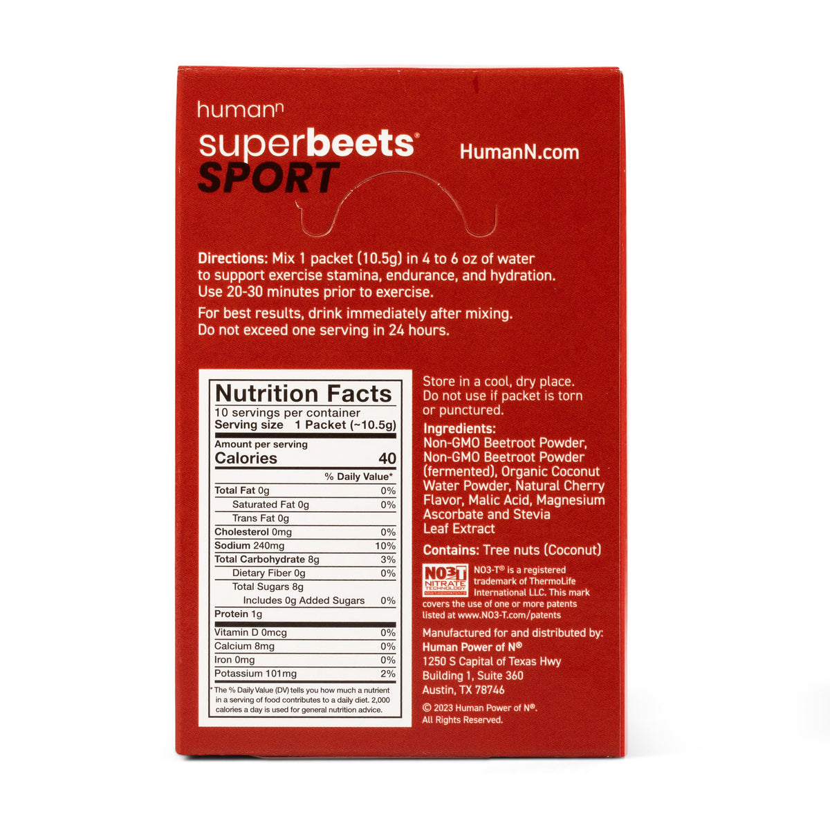 humanN SuperBeets Pre Workout Powder – Caffeine Free – Nitric Oxide Supplement