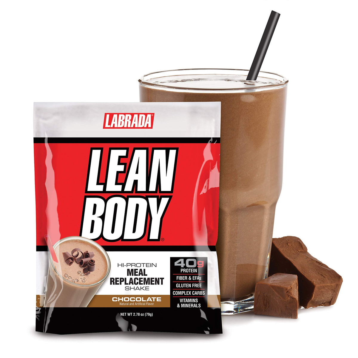 Labrada Lean Body MRP All-In-One Chocolate Meal Replacement Shake, 40g Protein