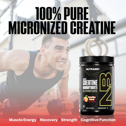 NutraBio Pure Micronized Creatine Monohydrate Powder Supplement, Unflavored, (300 g) - Supports Bulk Muscle Energy, Recovery, and Strength - HPLC Tested Creatine Powder Supplement for Men and Women