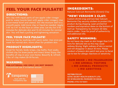 Aztec Secret – Indian Healing Clay 1 lb – Deep Pore Cleansing Facial & Body Mask – The Original 100% Natural Calcium Bentonite Clay – New Version 2