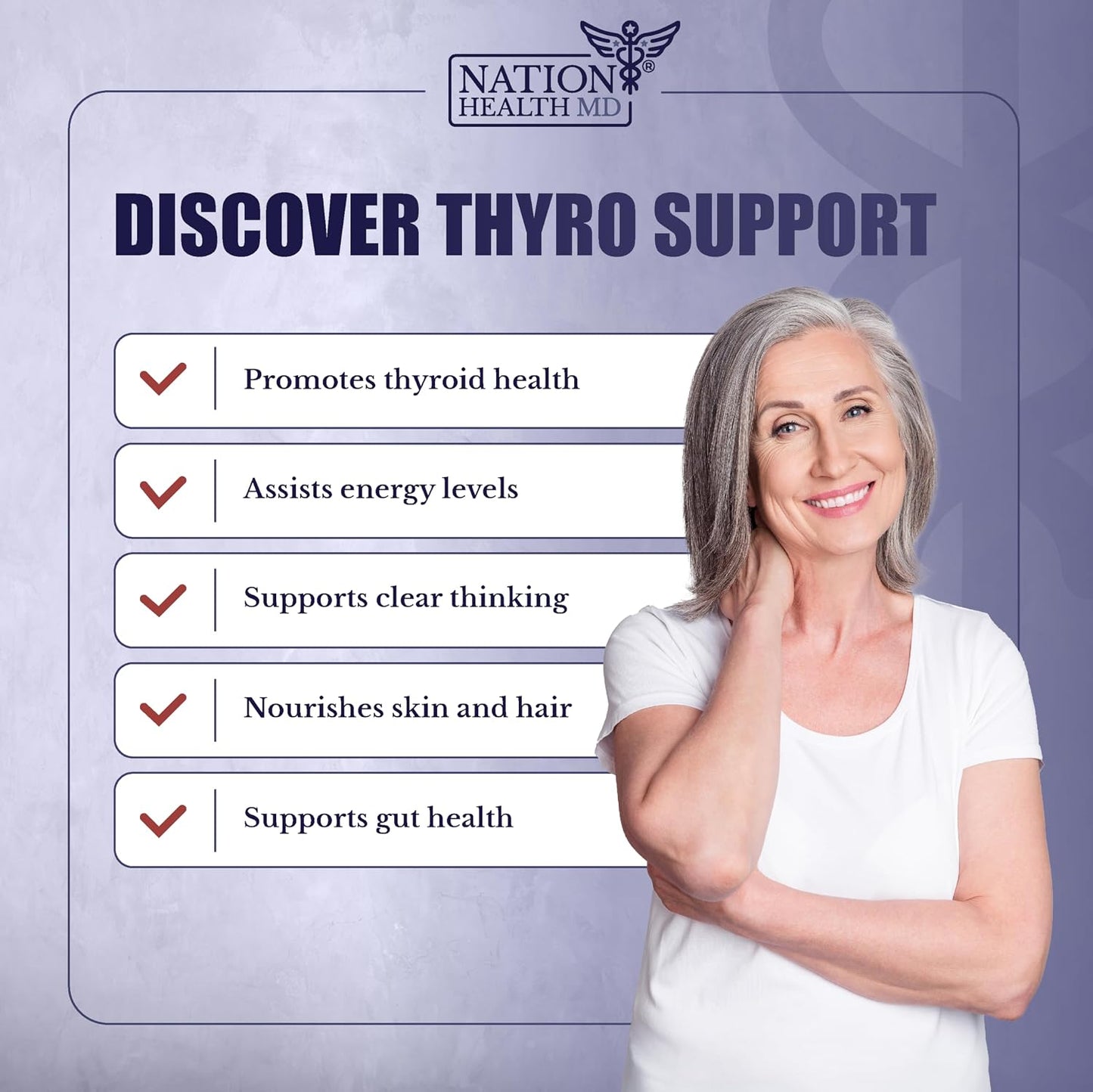 Thyro Support | Thyroid Support for Women & Men | Selenium, Zinc, Ashwagandha, Bladderwrack & L-Tyrosine, For Energy and Thyroid Balance. 30 Days Supply. 120 Capsules