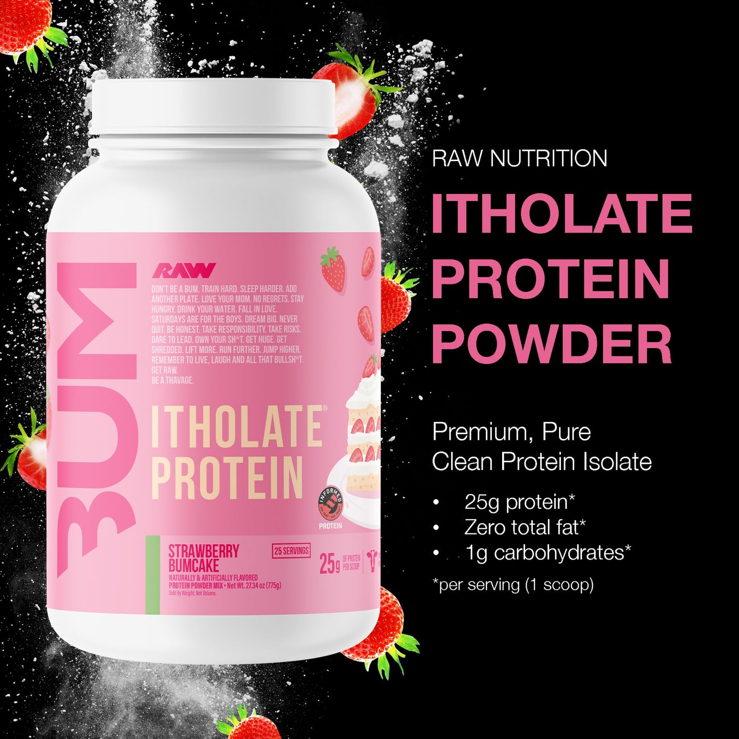 RAW Whey Isolate Protein Powder, Vanilla Oatmeal Cookie (CBUM Itholate Protein) - 100% Grass-Fed Sports Nutrition for Muscle Growth & Recovery - Low-Fat, Low Carb, Naturally Flavored - 25 Servings