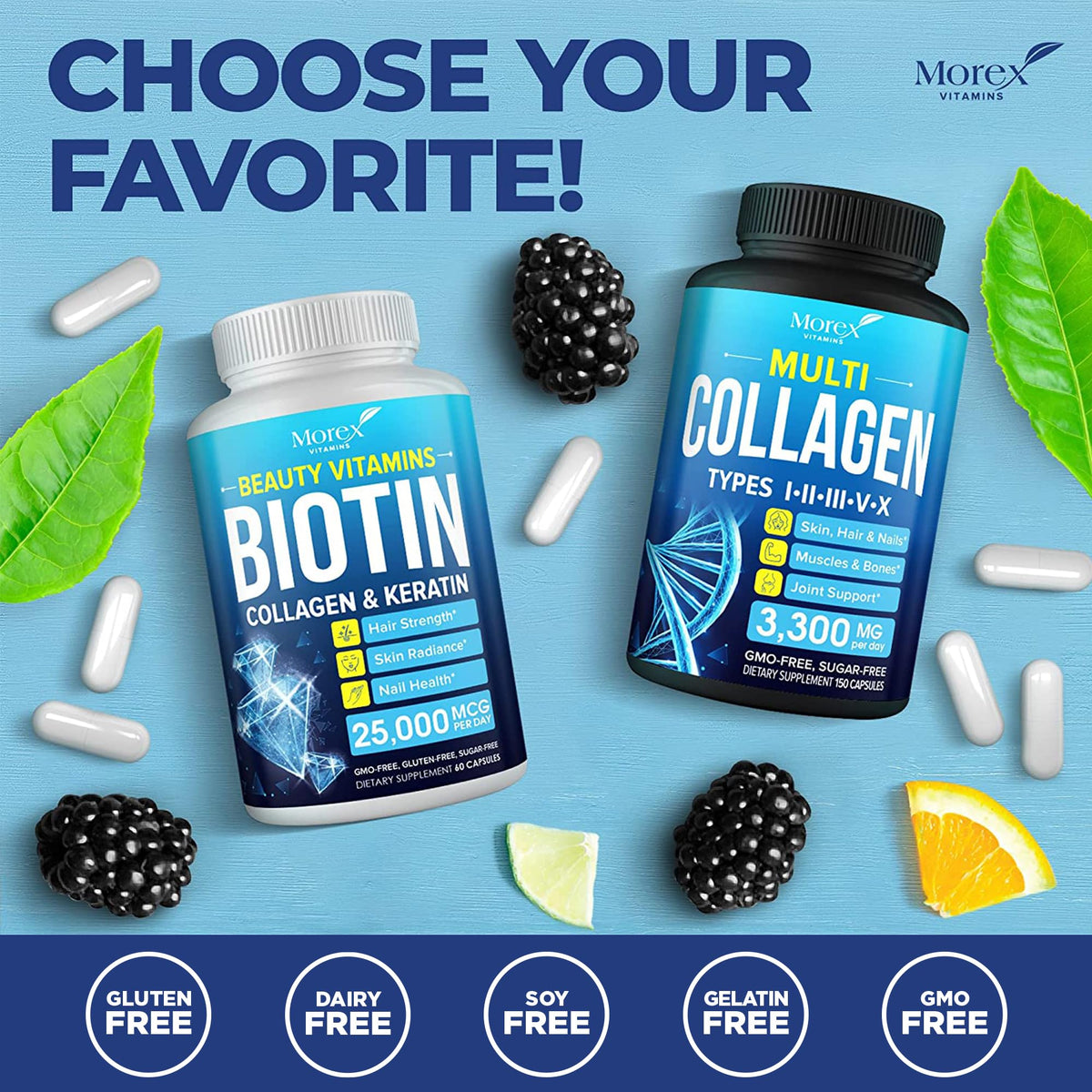 ORIONPHARMA Biotin Keratin & Collagen Capsules - Made in USA - Natural Collagen