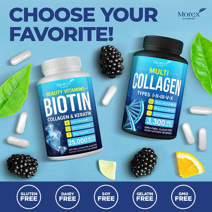 ORIONPHARMA Biotin Keratin & Collagen Capsules - Made in USA - Natural Collagen