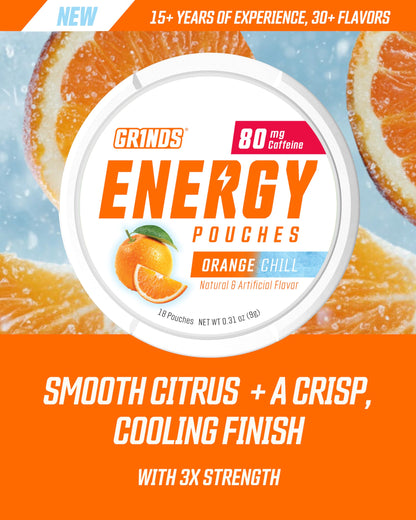 GRINDS Focus Pouches | Naturally Flavored with Nootropic Ingredients | Contains Alpha GPC and L-Theanine | Sugar-Free | 3 Pack | 18 Pouches Per Can | Blue Raspberry