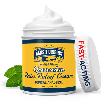 Amish Origins Pain Relief Cream, Maximum Strength Deep Penetrating for Joint, Muscle, Knee, Back, Feet, Hand, Ankle, Aches, 8 fl oz (Pack of 1)