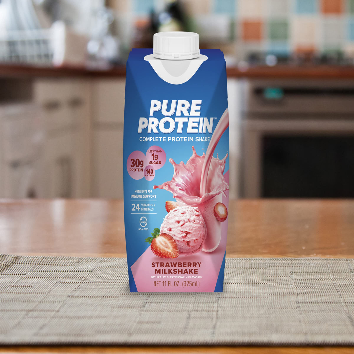 Pure Protein Strawberry Protein Shake, 30g Complete Protein, Ready to Drink and Keto
