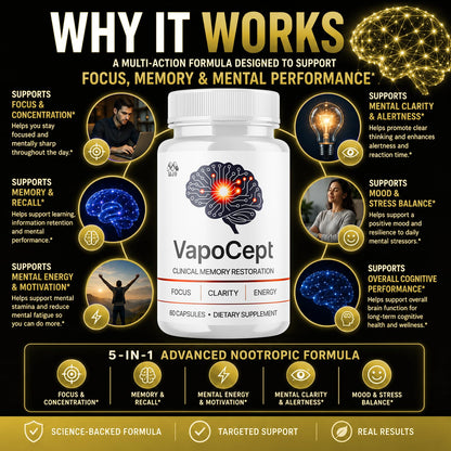 Vapocept Capsules, Brain Health Support Supplement Pill 2-Pack 120 Capsules