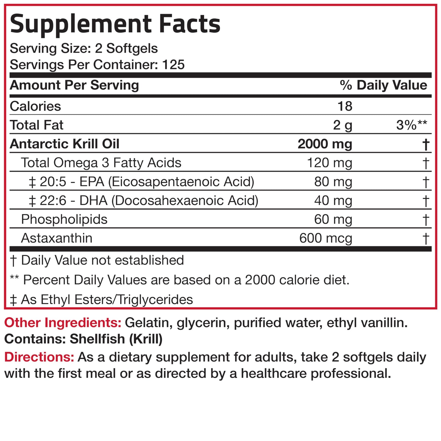 Bronson Antarctic Krill Oil 2000 mg with Omega-3s, 120 Softgels | Heavy Metal Tested, with EPA, DHA, Astaxanthin and Phospholipids, Non-GMO, Gluten Free, Soy Free