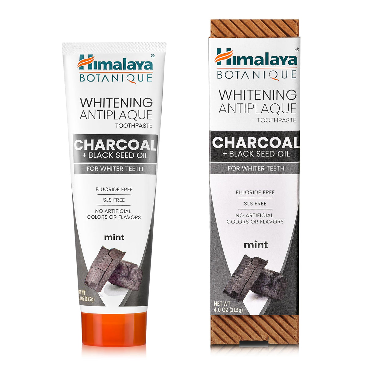 Himalaya Botanique Whitening Antiplaque Charcoal Toothpaste, 4 oz, 2 Pack