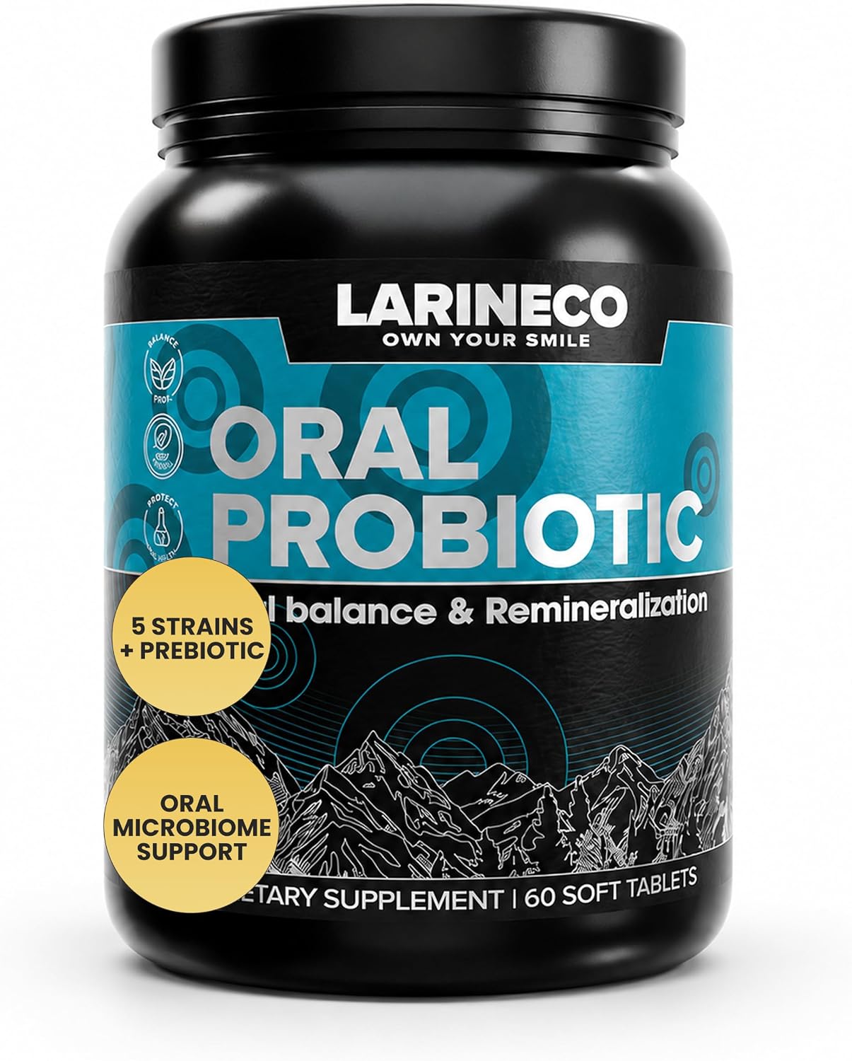 Larine co Remineralizing Oral Probiotic Pills – Dissolvable Oral Probiotic Tablets for Fresh Breath & Daily Oral Care Support – Slow Dissolving Oral Probiotic Formula – 5 Probiotic Strains