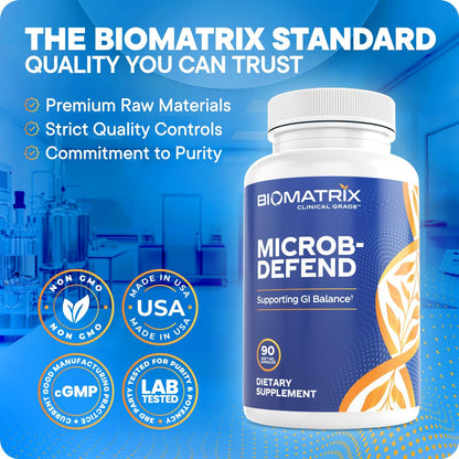 Biofilm Disruptor, GI Repair Digestive Supplement for Men and Women, Oil of Thyme, Oregano & Clove, Gut Microbiome & Intestinal Health Support | Microb-Defend (90 Softgels)