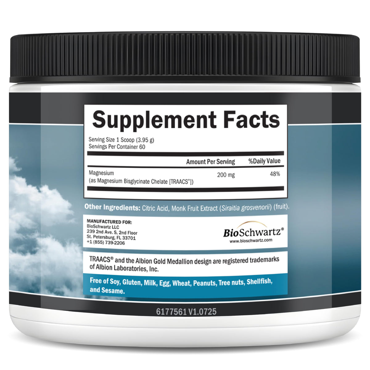 Magnesium Bisglycinate Chelated Supplement -180 Capsules
