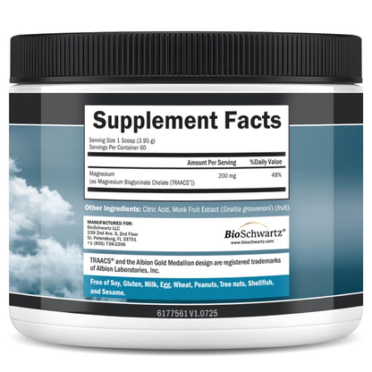Magnesium Bisglycinate Chelated Supplement -180 Capsules