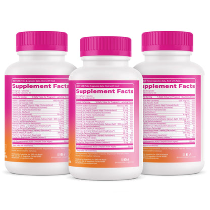 Pink Stork Total Prenatal Vitamins for Women, Clean Label, 60 Count, Mint | Vegan DHA, Methylfolate, Iron, Choline, Vitamin B12 - Preconception Nutrition - No Fishy Burps - Pregnancy Essentials