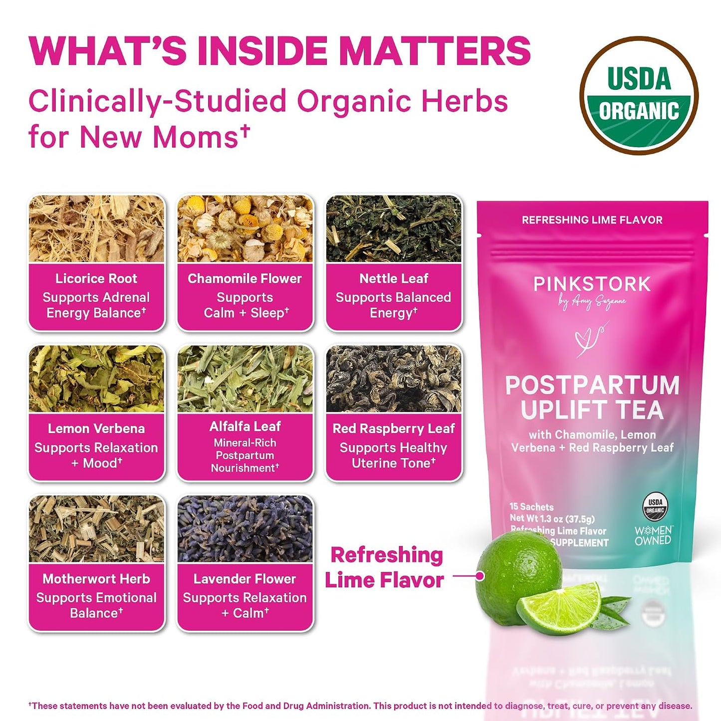 Pink Stork Postpartum Uplift® Mood Support Tea for Women