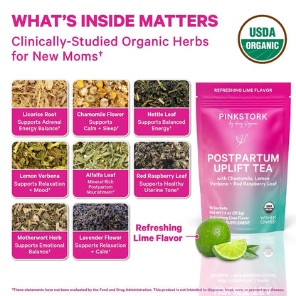 Pink Stork Postpartum Uplift® Mood Support Tea for Women