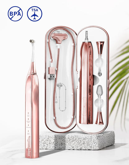 Supersmile Zina45 Deluxe Sonic Pulse Toothbrush, Rose Gold, Rechargeable