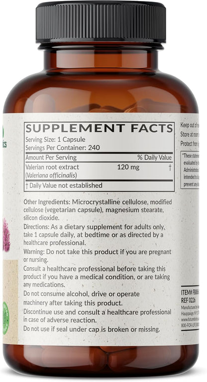 Futurebiotics Valerian Root Promotes Relaxation Non-GMO, 240 Vegetarian Capsules