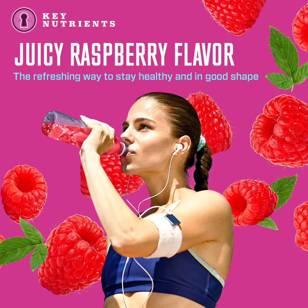 KEY NUTRIENTS Multivitamin Electrolytes Powder Packets - Juicy Raspberry 20 Pack