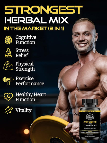Black Forest NMN 1000mg NAD Support Supplement and Turkesterone 500mg Strength Formula and Cistanche Tongkat Ali Performance Vitality Bundle