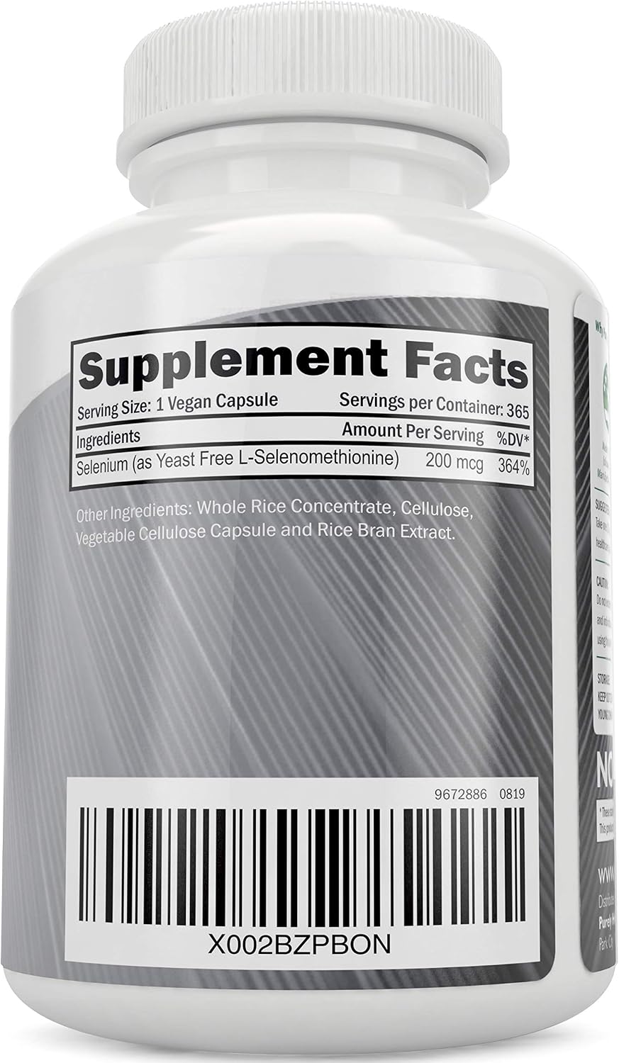 Magnesium Glycinate 400mg + Selenium 200mcg - Vegan Bundle - 270 Tablets & 365 Capsules - Made in USA
