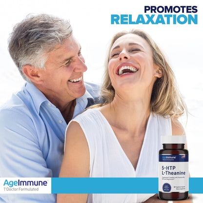 5-HTP 100mg with L-Theanine 400 mg Formula for Stress Relief and Relaxation Support for Teens and Adults with Vitamins B6 - B12 and Magnesium Bisglycinate - Doctor Formulated – without stearates.