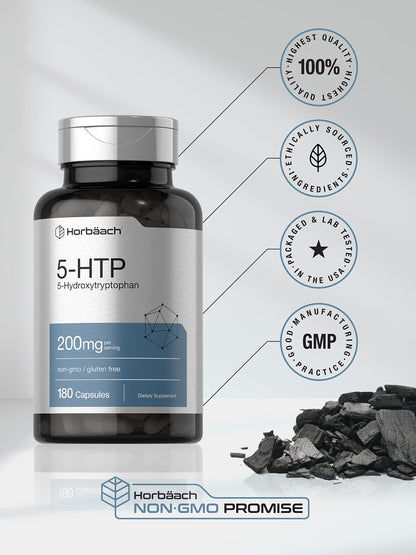 5HTP 200mg Capsules | 180 Capsules | Griffonia Simplicifolia | 5HTP Extra Strength Supple