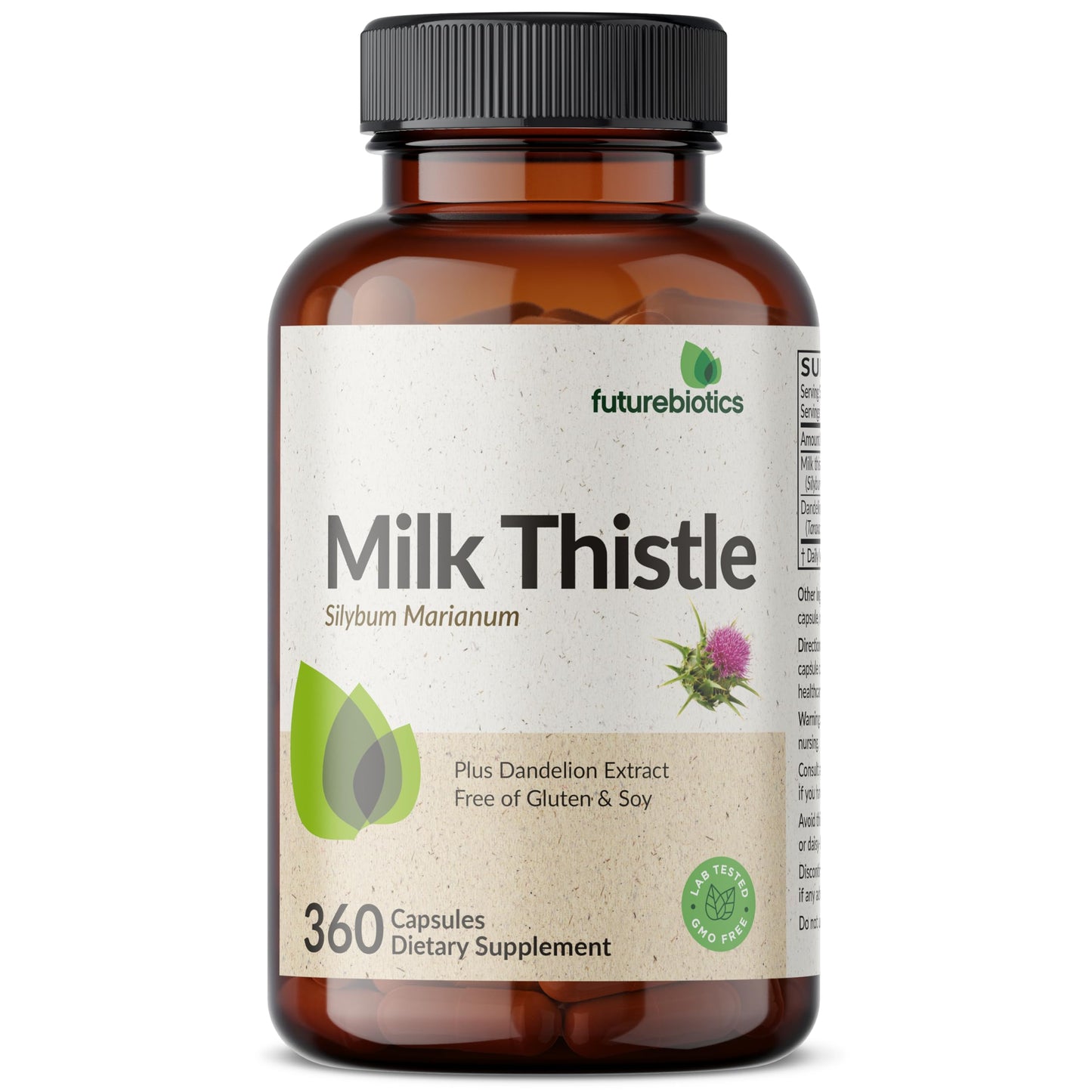 Futurebiotics Milk Thistle Silymarin Marianum & Dandelion Extract Liver Health Support, Antioxidant Support, Detox, 300 Capsules