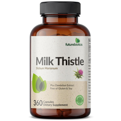 Futurebiotics Milk Thistle Silymarin Marianum & Dandelion Extract Liver Health Support, Antioxidant Support, Detox, 300 Capsules