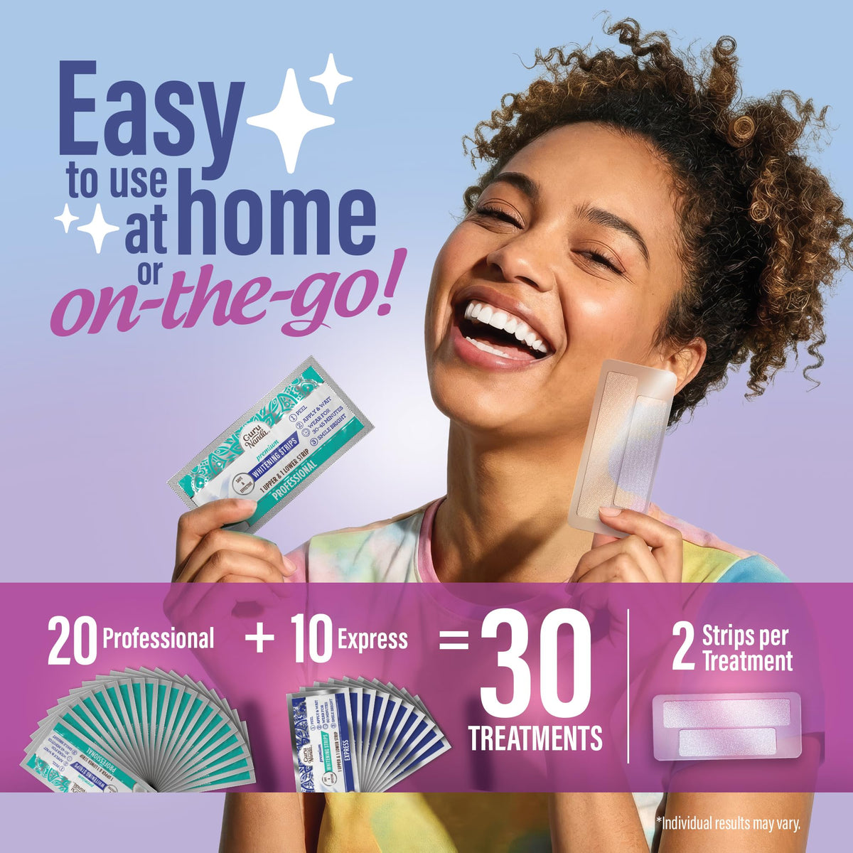 GuruNanda Teeth Whitening Strips - 4X Whiter Teeth, 7-Day Whitening Kit