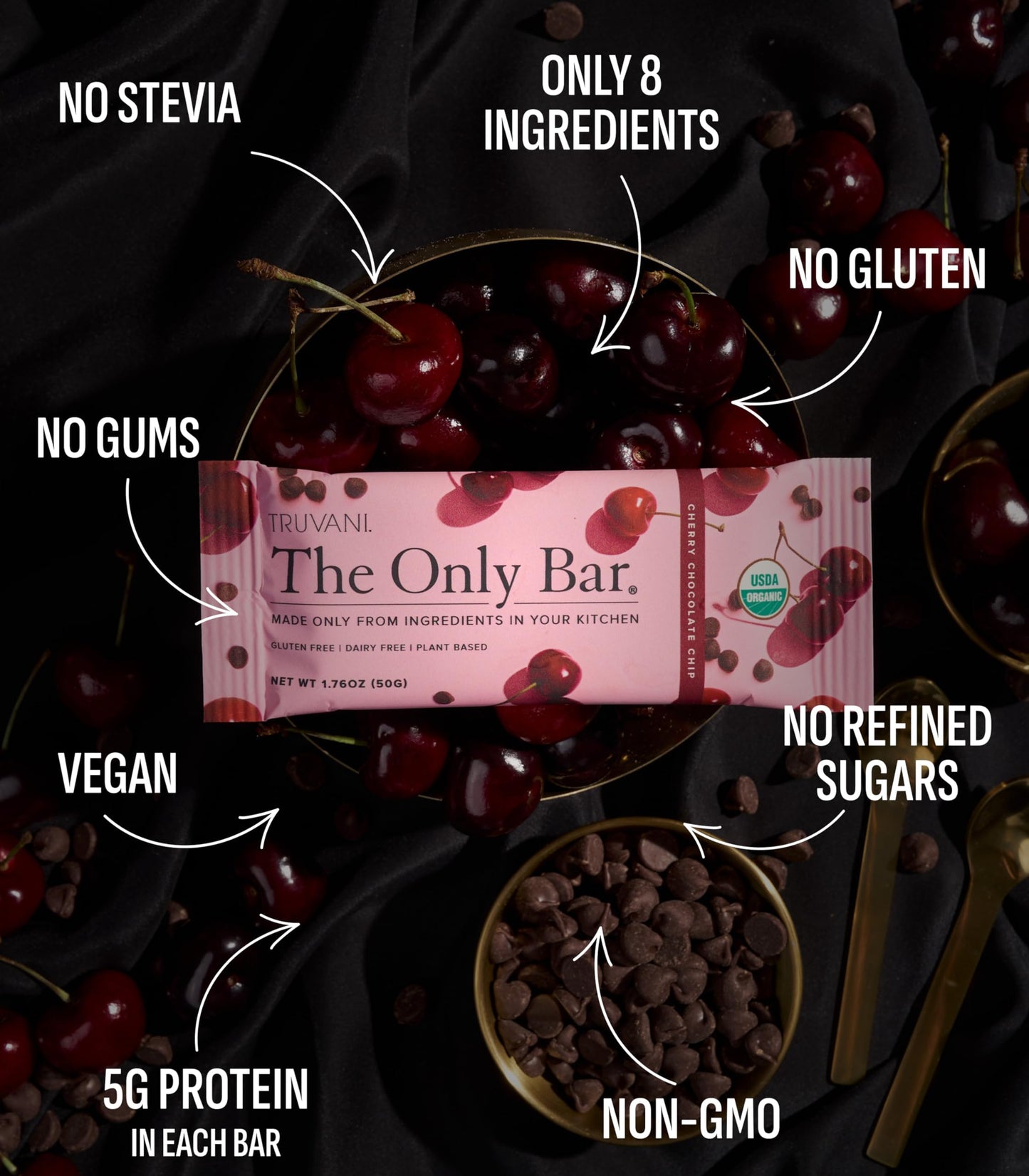 Truvani Plant Based Snack Bars | Variety | 12 Pack | Vegan | 5-8g Protein | USDA Organic and Vegan | Dairy, Soy, and Gluten Free | Individually Wrapped