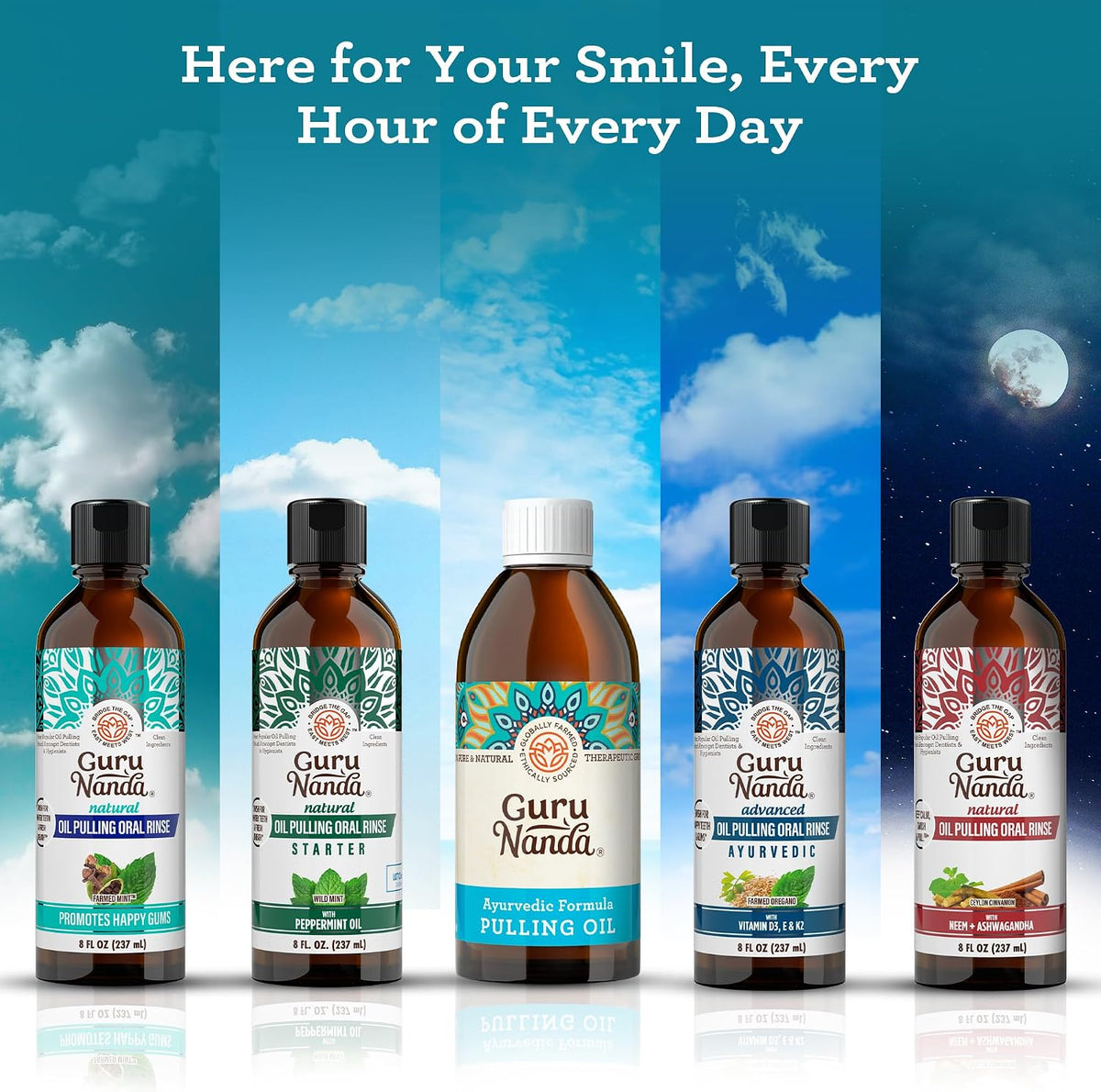 GuruNanda Original Coconut Oil Pulling Mouthwash with Sesame Oil, 8.45oz