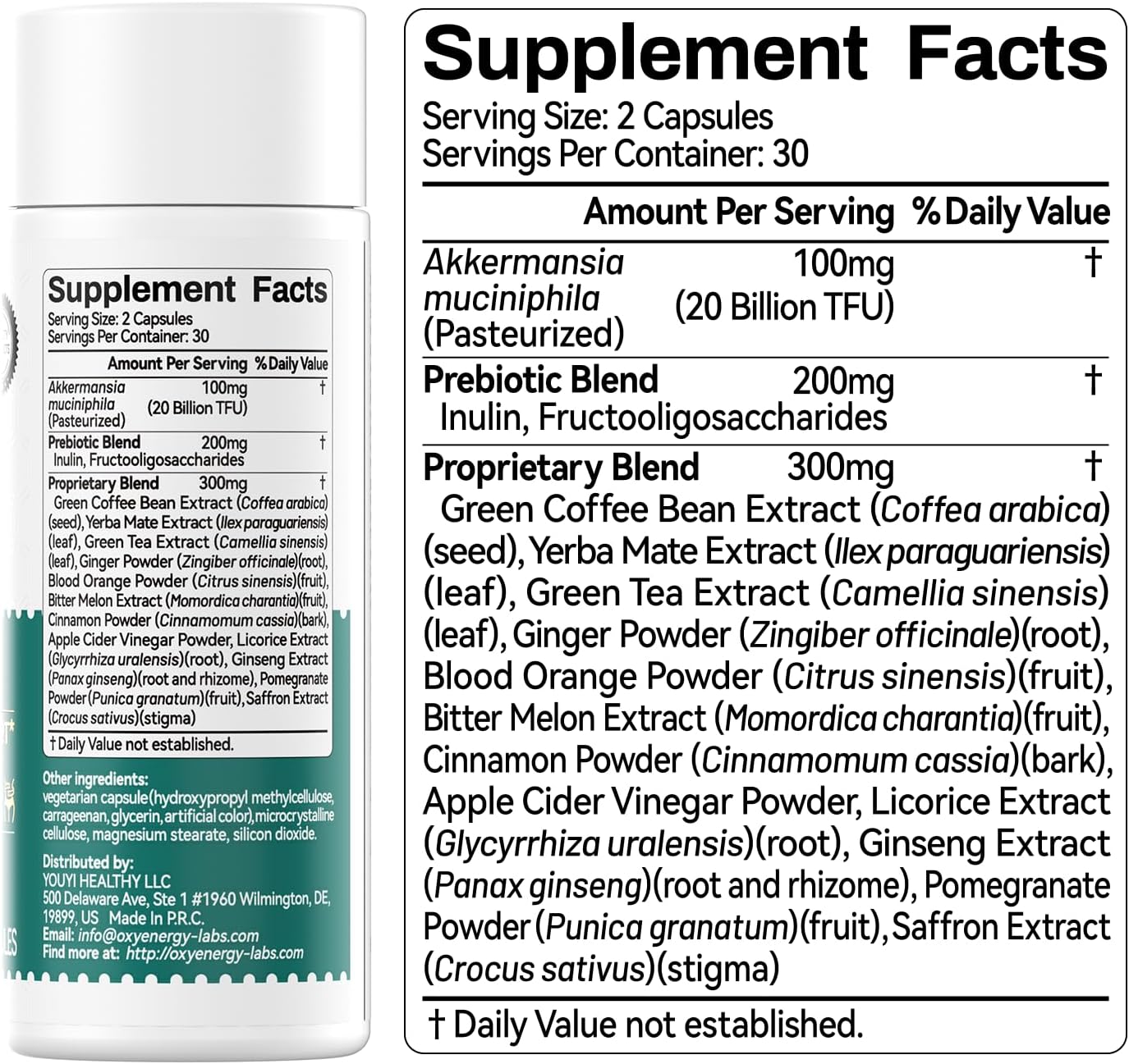 OxyEnergy GLP Supplement & Collagen Peptides Capsules for Women, 800mg Hydrolyzed Collagen