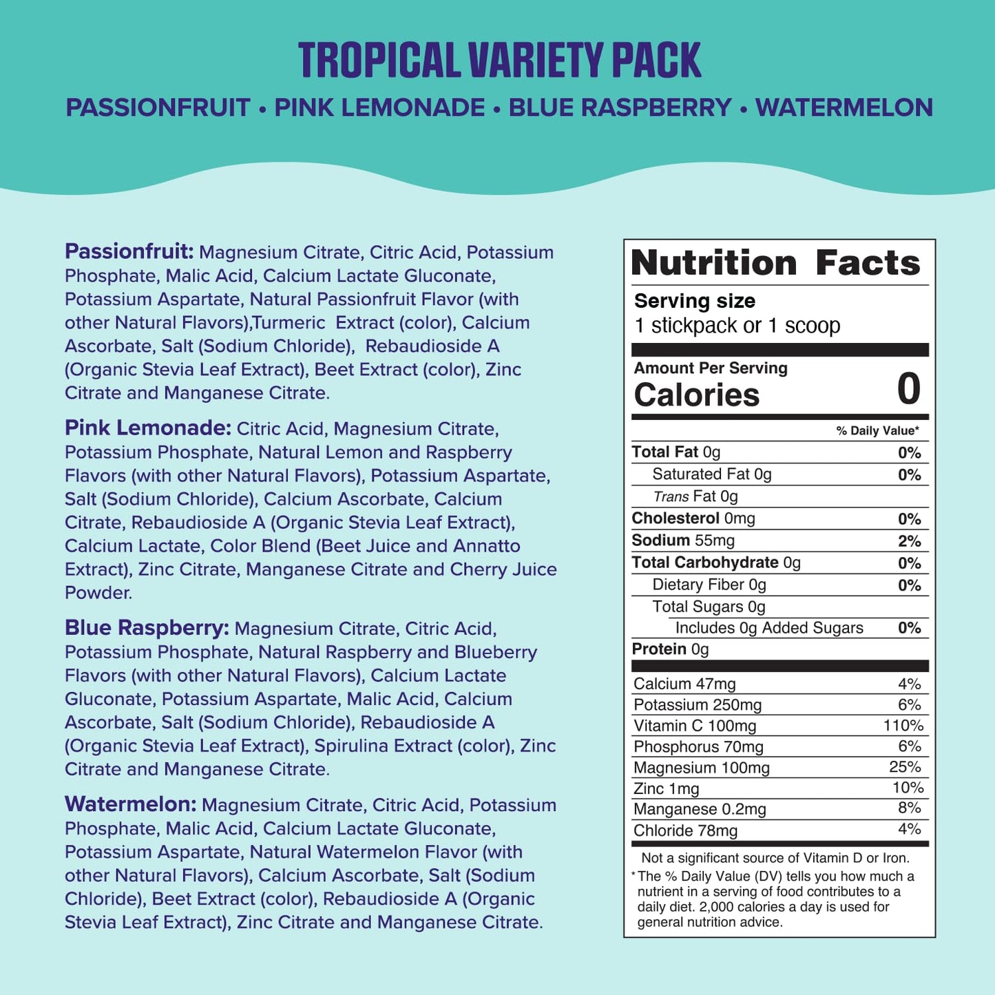 Ultima Replenisher Daily Electrolyte Powder Drink Mix – Sugar Free – Tropical Variety and 5-Flavor Variety, 20 Stickpacks – Hydration Packets with 6 Electrolytes and Minerals – Keto, Non-GMO