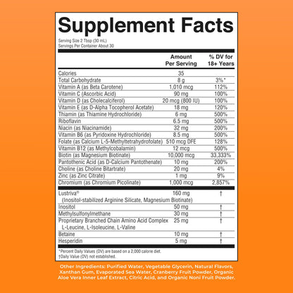 MARYRUTH'S Liquid Multivitamin + Hair Growth | Clinically Tested in Women for Thicker Hair & Facial Wrinkles | Biotin 10000mcg | Lustriva Hair Growth Supplements | Skin Care | Ages 18+ | 15.22 Fl Oz