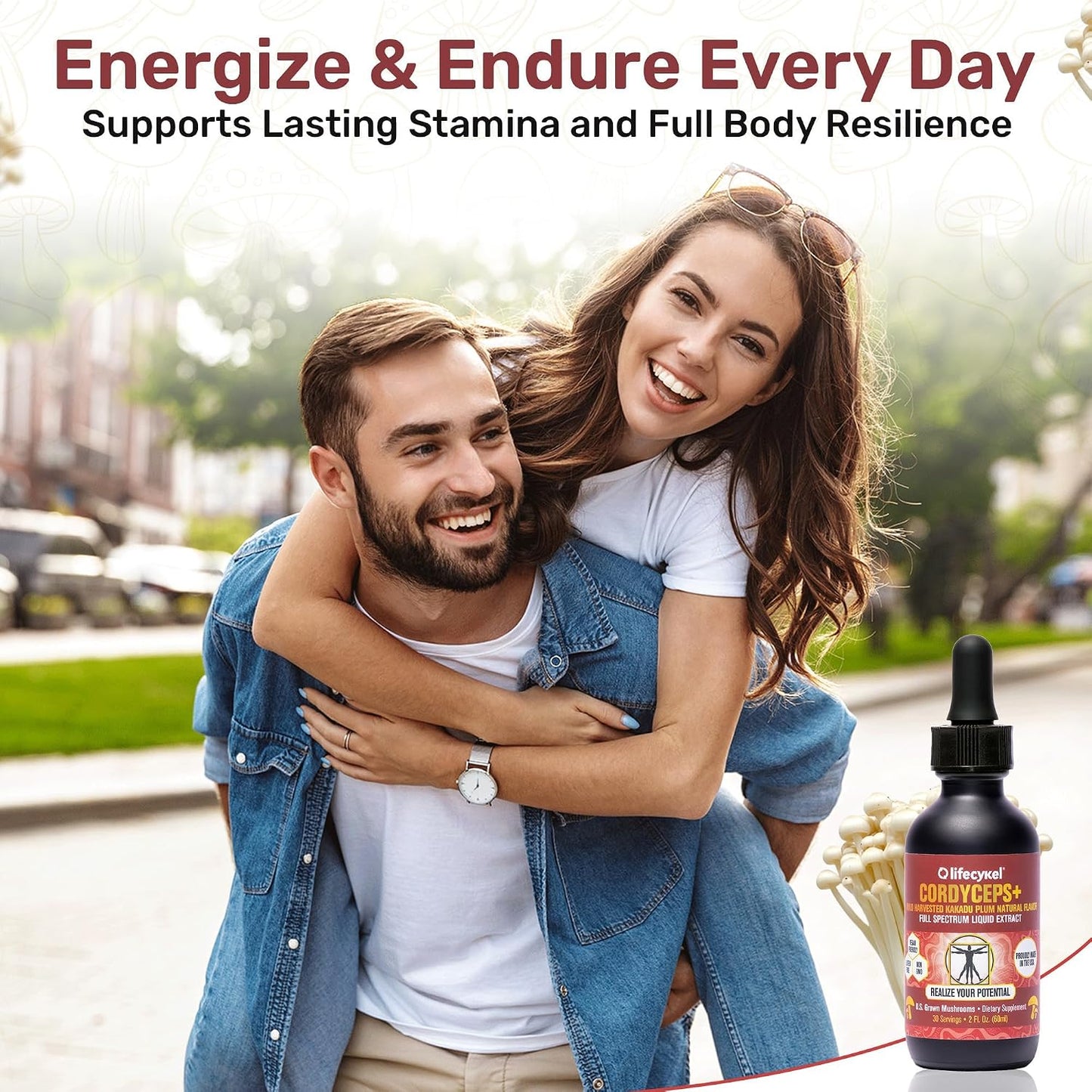 Life Cykel Premium Mushroom Extract Liquid Bundle – Lion’s Mane, Cordyceps, Reishi, Chaga, Turkey Tail & Shiitake (1oz Each) with Included Energy Gummies (10-Count), for Vitality & Mental Clarity